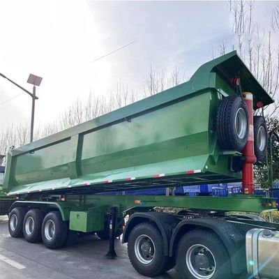 cilindro hidráulico en forma de U de 3 ejes, tirador trasero, tirador trasero, semirremolque con resorte de hojas