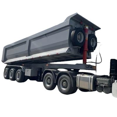 cilindro hidráulico de trabajo pesado de 3 ejes 45cbm 50cbm remolque trasero con inclinación en forma de U para camión