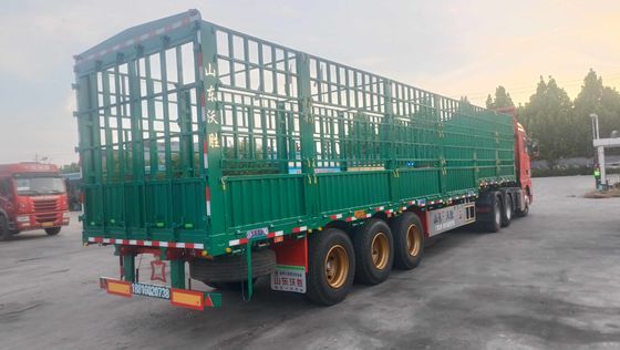 Semiremolque de estacas de acero para el transporte de ganado y vegetales