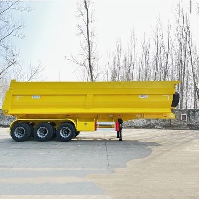 cilindro hidráulico de trabajo pesado de 3 ejes 45cbm 50cbm remolque trasero con inclinación en forma de U para camión