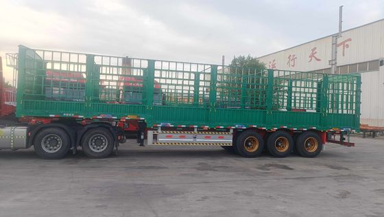 Semiremolque de estacas de acero para el transporte de ganado y vegetales