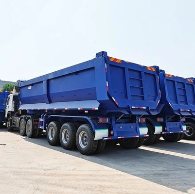 Requerimiento del cliente Tri Axle Tipper Trailer con diseño personalizado y eje de 13/16 toneladas