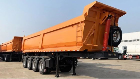 Requerimiento del cliente Tri Axle Tipper Trailer con diseño personalizado y eje de 13/16 toneladas
