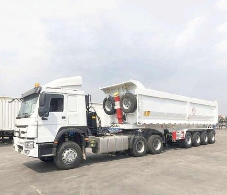 Requerimiento del cliente Tri Axle Tipper Trailer con diseño personalizado y eje de 13/16 toneladas