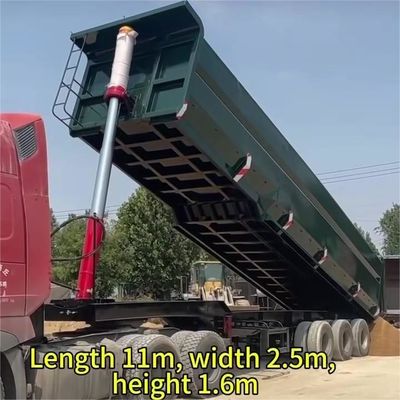 Semi remolque trasero de descarga de 3 ejes FUWA/Wosheng 40-60tons CBM remolque de remolque de remolque