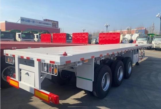 Sistema de frenado de doble línea para contenedores de 40 pies de utilidad Semi-remolque de cama plana 12R22.5 neumático