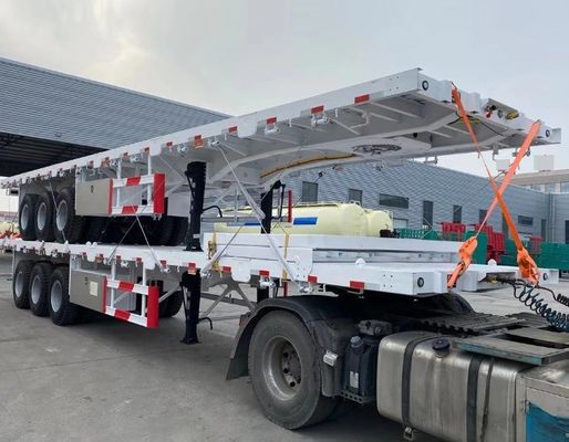 Sistema de frenado de doble línea para contenedores de 40 pies de utilidad Semi-remolque de cama plana 12R22.5 neumático