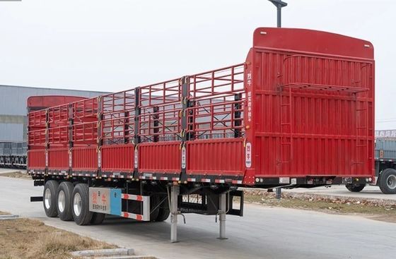 3/4 Eje 40-100 toneladas Pared lateral de utilidad Ganadería Cercas de vegetales Semirremolque para granja