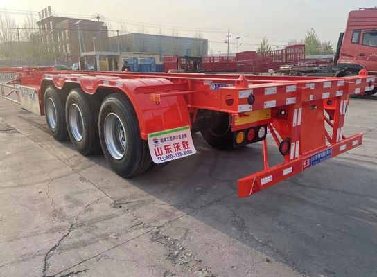 Petición del cliente Semi remolque de esqueleto de contenedores de 40 pies para necesidades de transporte de contenedores