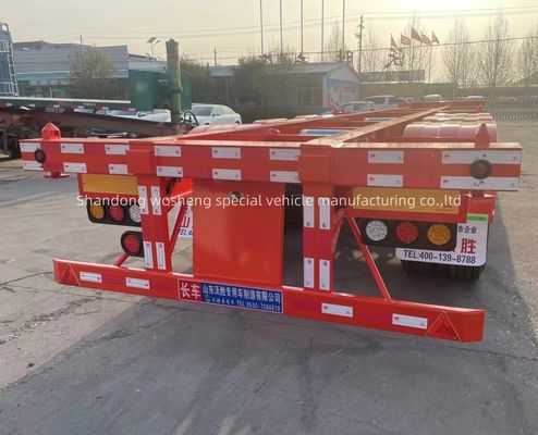 Petición del cliente Semi remolque de esqueleto de contenedores de 40 pies para necesidades de transporte de contenedores
