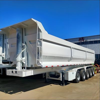Sistema de frenos de doble línea Trailer de descarga de 30-40 metros cúbicos para el transporte de grano de piedra arenisca