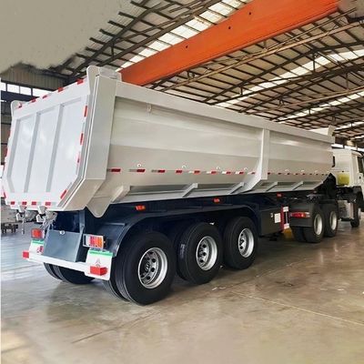 Sistema de frenos de doble línea Trailer de descarga de 30-40 metros cúbicos para el transporte de grano de piedra arenisca