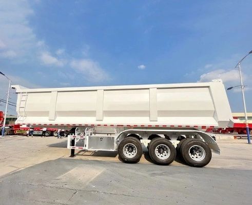 Sistema de frenos de doble línea Trailer de descarga de 30-40 metros cúbicos para el transporte de grano de piedra arenisca