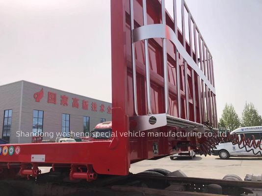 3 ejes 40 pies contenedor de cama plana remolque cama plana semirremolques para el transporte de excavadoras