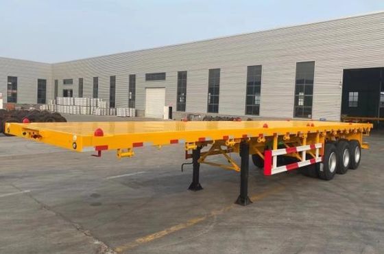 Camión 3 ejes 40 pies contenedor semirremolque cama plana semirremolque con suspensión de aire