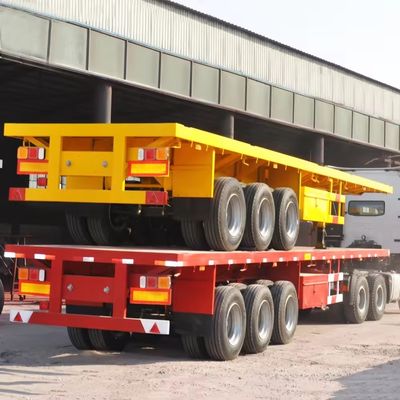 Camión 3 ejes 40 pies contenedor semirremolque cama plana semirremolque con suspensión de aire