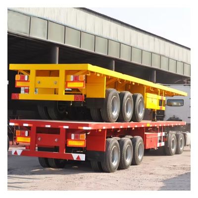 Carga útil máxima 20T-80T 40 Ft 2 3 Ejes Semirremolque de cama plana para transporte de larga distancia