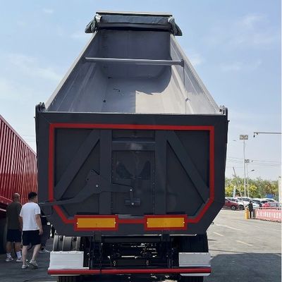 3 4 Ejes Transporte de piedra arenisca Hidráulica Minería de rocas Deslizador trasero Semi remolque para la construcción