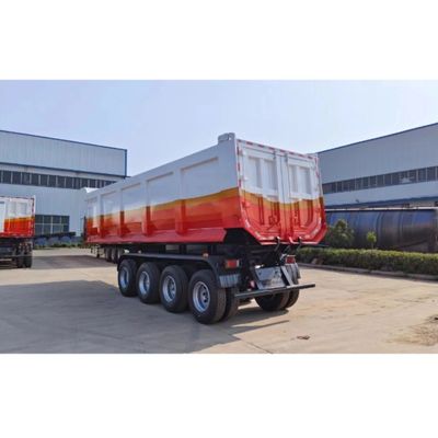 3 4 Ejes Transporte de piedra arenisca Hidráulica Minería de rocas Deslizador trasero Semi remolque para la construcción