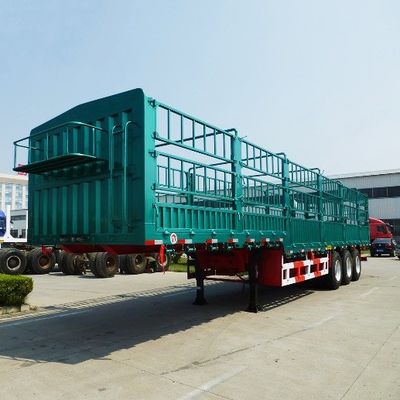 3/4 Ejes 50 toneladas Semi remolque de cerca para vegetales y ganado Opción personalizable