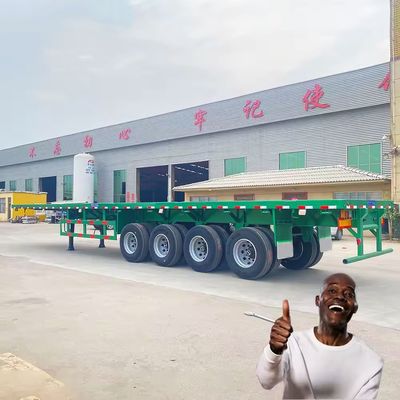 Semirremolques de 3 ejes y 4 ejes semirremolques de piso plano para el transporte de materiales de construcción