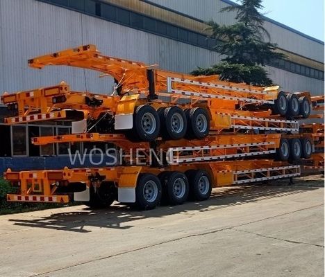 Semiremolque de esqueleto expandible con resorte de hojas de 28 toneladas/pc para el transporte de contenedores flexibles