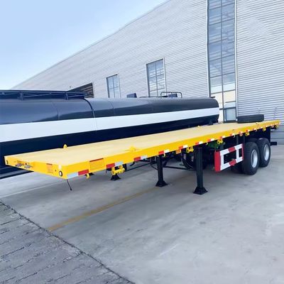 Venta directa de 3 ejes 50T de cama plana 40 pies de contenedor de remolque con opciones de personalización
