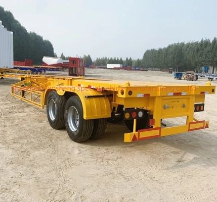 Transporte de contenedores de 40 pies hecho fácil Esqueleto Semirremolque con cerraduras de contenedores