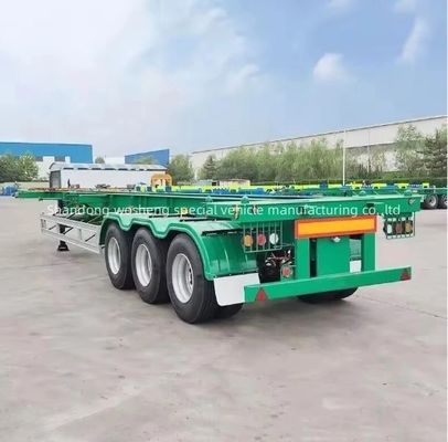 Transporte de contenedores de 40 pies hecho fácil Esqueleto Semirremolque con cerraduras de contenedores