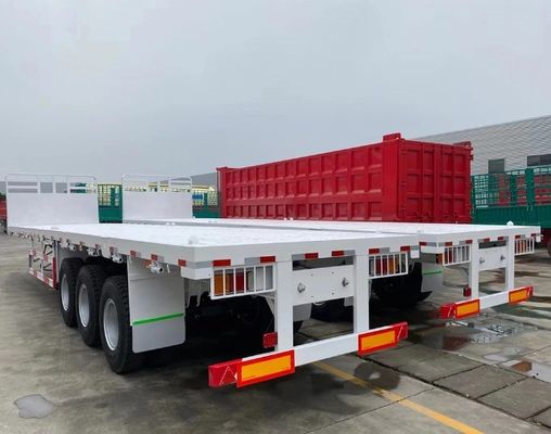 3 ejes o personalización 20ft/40ft Container Flatbed Trailer con o sin guardabarros delantero