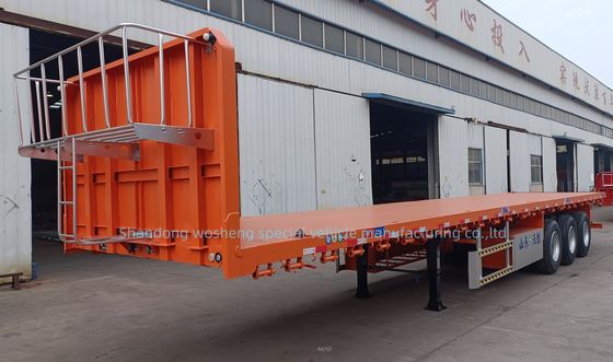 3 ejes o personalización 20ft/40ft Container Flatbed Trailer con o sin guardabarros delantero