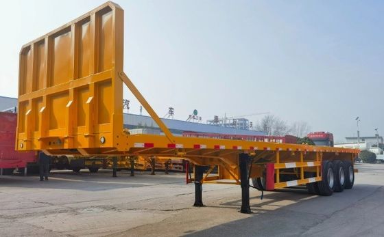 3 ejes o personalización 20ft/40ft Container Flatbed Trailer con o sin guardabarros delantero
