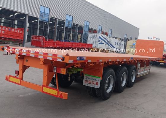 3 ejes o personalización 20ft/40ft Container Flatbed Trailer con o sin guardabarros delantero