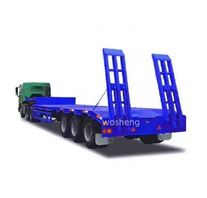 Acero 40-100TON camión de contenedores remolque de cuello de ganso cargador bajo semirremolque con 4 ejes