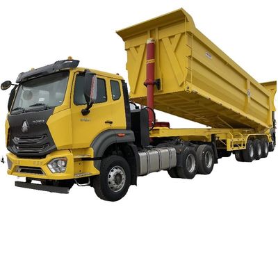 3/4/5 eje inclinado inclinado tirador trasero semi remolque para transporte de grano de piedra arenisca