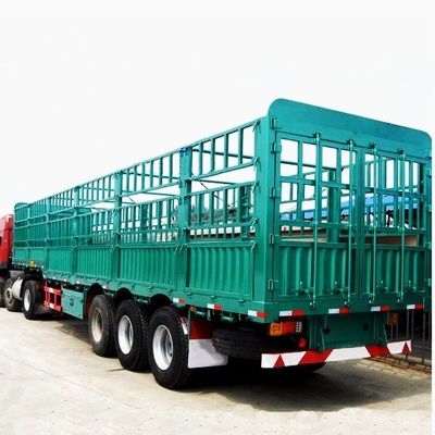 Remolque con rejilla de 3 ejes para transporte de mercancías a granel de vegetales Semirremolque para transporte de animales