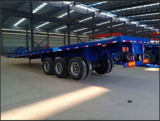 Contenedores de 12 m de lecho plano para transporte de mercancías Semirremolque camión remolques con suspensión mecánica