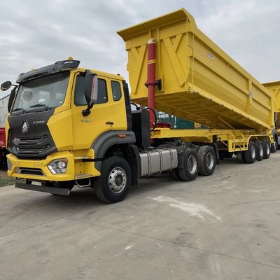 Semi remolque de 40 metros cúbicos de 3 ejes en forma de U para materiales de construcción