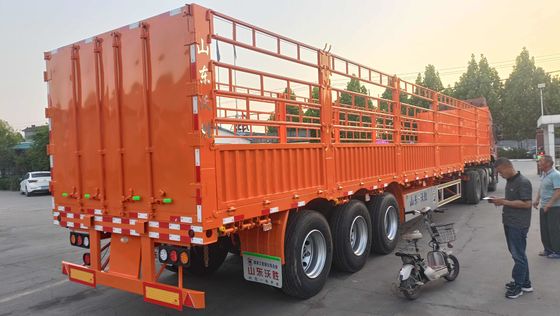 Semi-remolque de acero multiaxial personalizado para cercas de carga de camiones y carga útil máxima de 40-80 toneladas