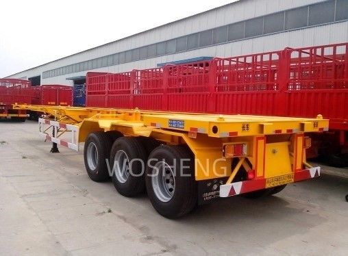 48 pies de tramo plano/esqueleto Terminal de puerto Contenedor de transporte marítimo camión remolque con luz principal Q345B