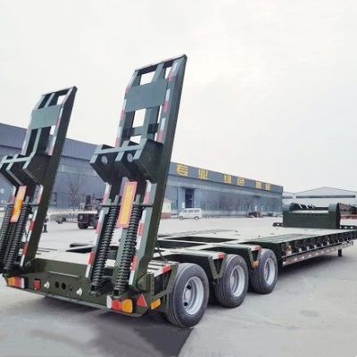 Tipo de remolque de camión 2024 Bolsa de aire de dirección y elevación giratoria Eje Semirremolque de lecho bajo