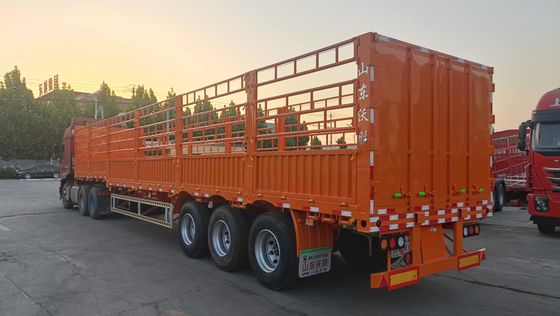 3 Ejes 4 Ejes Camión de cercas multifunción Semirremolque para el transporte de verduras y cartones