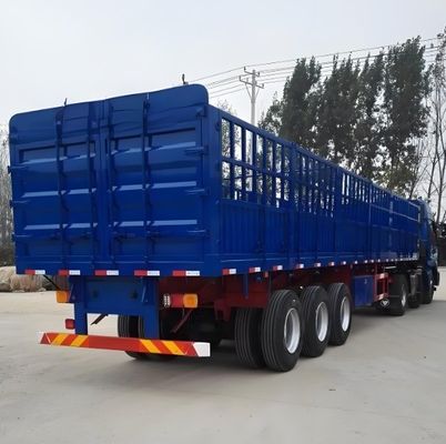 3 Ejes 4 Ejes Camión de cercas multifunción Semirremolque para el transporte de verduras y cartones