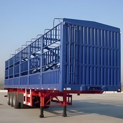 3 Ejes 4 Ejes Camión de cercas multifunción Semirremolque para el transporte de verduras y cartones