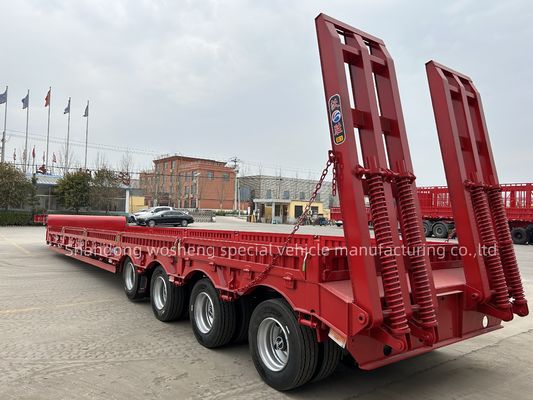 Suspensión mecánica Semiremolque de 80 toneladas y 100 toneladas para transporte de maquinaria pesada