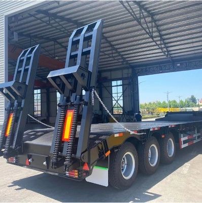 Adjustable 3 4 5 Ejes 50 80tons Dirección Extensible Drop Lowbed Semi Truck Remolque