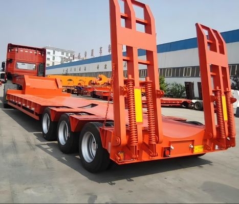 Adjustable 3 4 5 Ejes 50 80tons Dirección Extensible Drop Lowbed Semi Truck Remolque