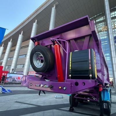 Mercado de KSA 3 Eje 60t cilindro hidráulico tirador de descarga trasera semirremolque para el transporte de piedra de arena