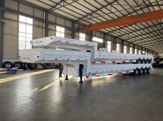 3 Ejes 40-120ton 20ft 40ft Contenedor Camión de cama plana Semi remolque con 12 twist lock