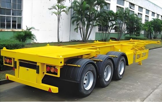 Semi-remolque de contenedores personalizable de 40 pies con eje de 13 toneladas y estructura de esqueleto de acero